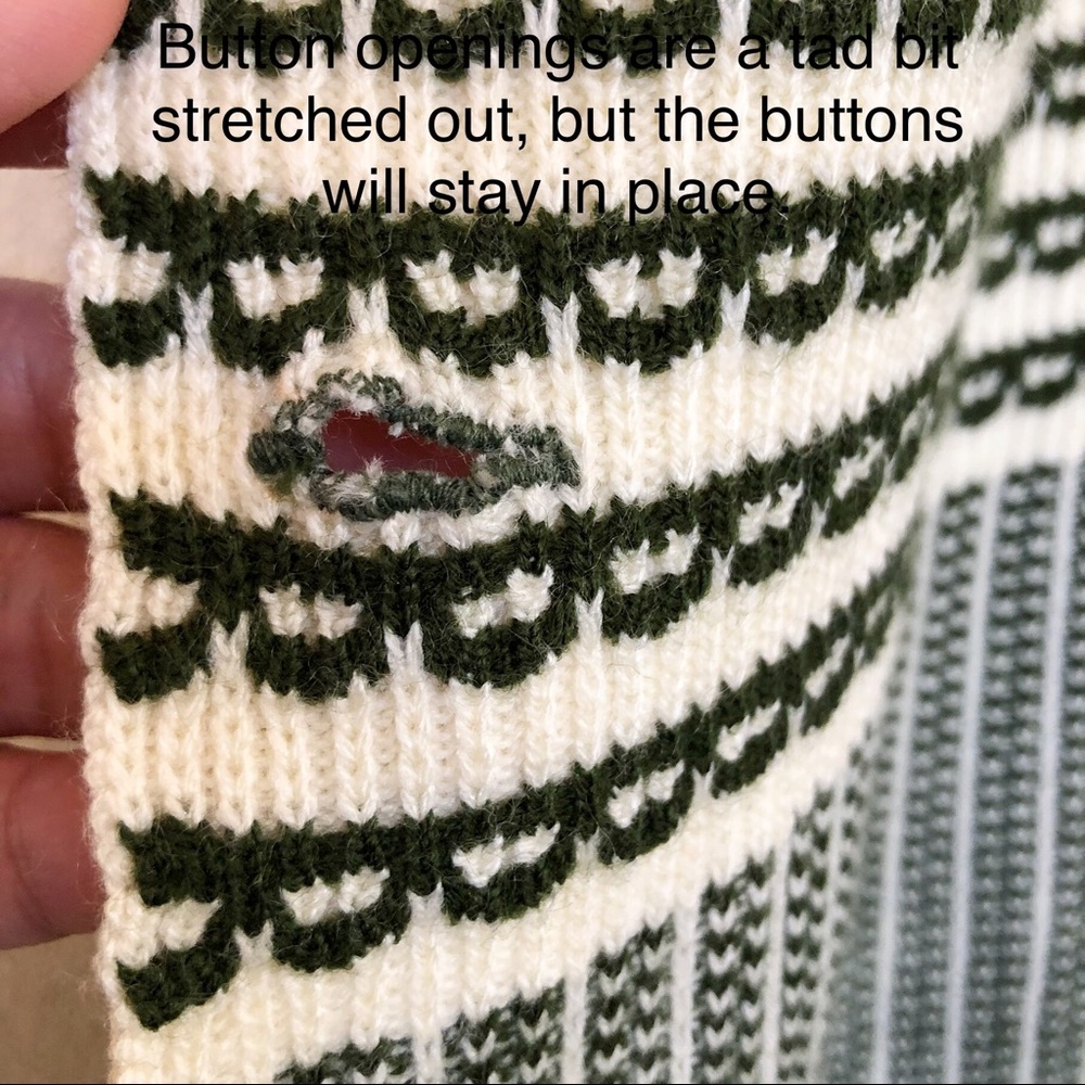 no brand • green/cream long stripe sweater poncho - Picture 7 of 7